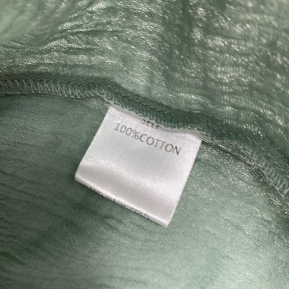 Cotton Bleu double gauze sleeveless midi dress olive green 3X beachy drop waist - Picture 6 of 8